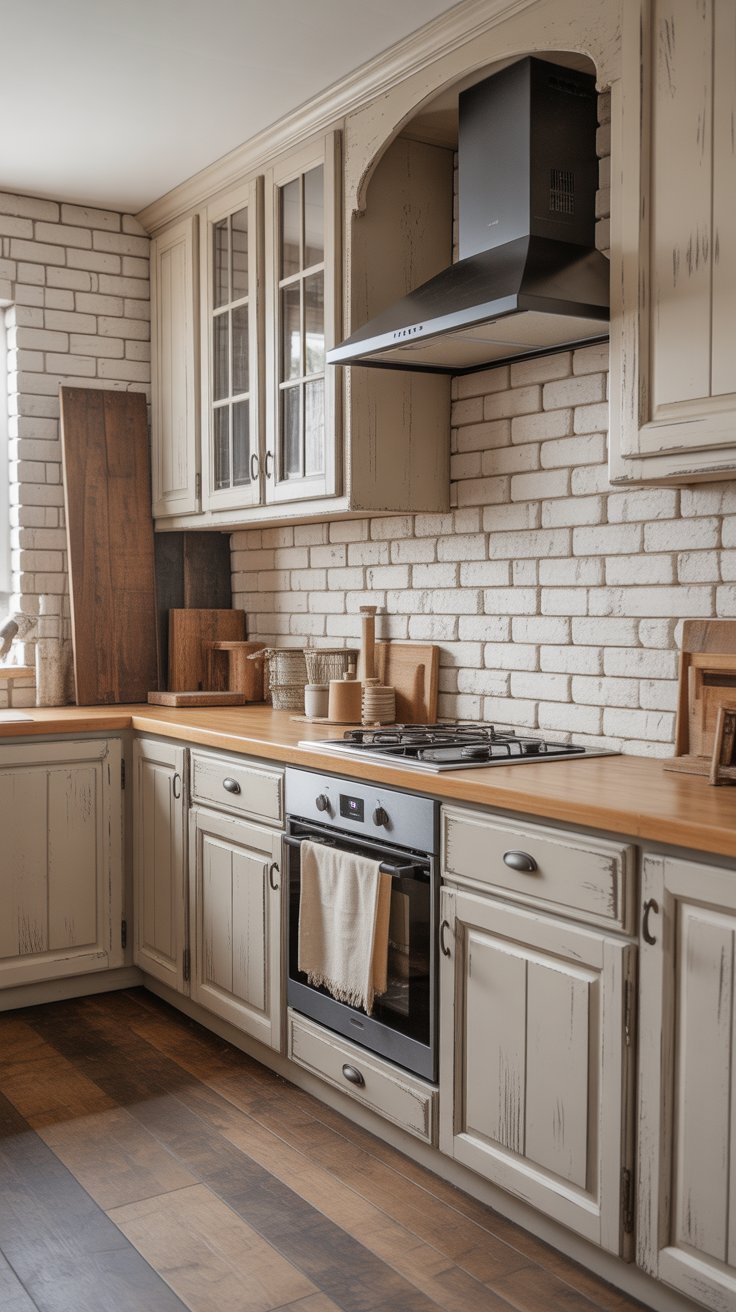 Distressed Cabinets for a Timeworn Look